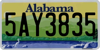 AL license plate 5AY3835