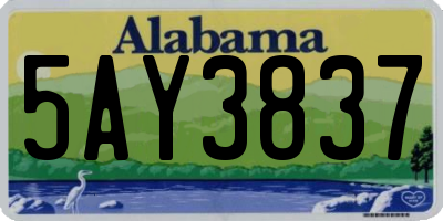 AL license plate 5AY3837