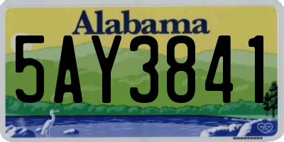AL license plate 5AY3841