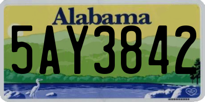 AL license plate 5AY3842