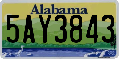 AL license plate 5AY3843