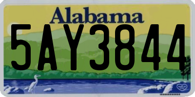 AL license plate 5AY3844