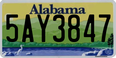 AL license plate 5AY3847