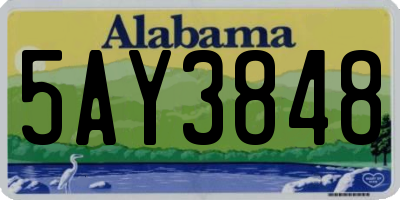 AL license plate 5AY3848