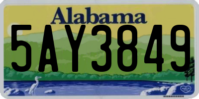 AL license plate 5AY3849