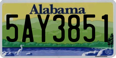 AL license plate 5AY3851