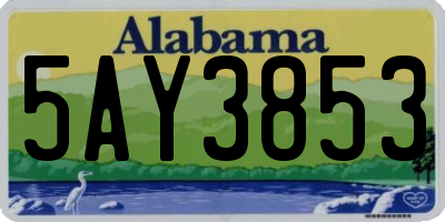 AL license plate 5AY3853