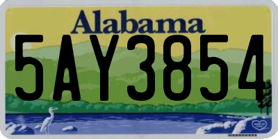 AL license plate 5AY3854