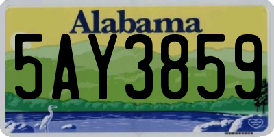 AL license plate 5AY3859