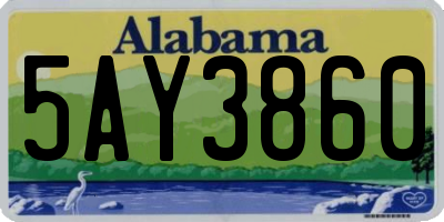 AL license plate 5AY3860