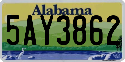 AL license plate 5AY3862