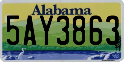 AL license plate 5AY3863
