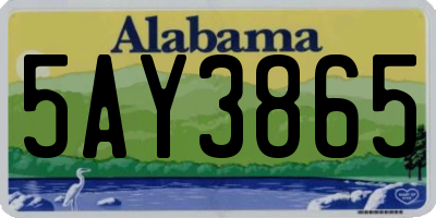 AL license plate 5AY3865