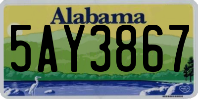AL license plate 5AY3867
