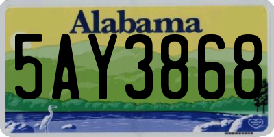 AL license plate 5AY3868