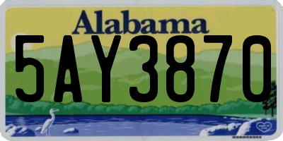 AL license plate 5AY3870