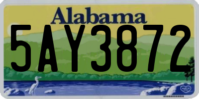 AL license plate 5AY3872