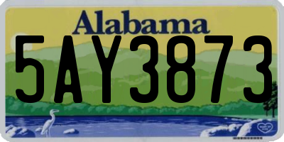 AL license plate 5AY3873