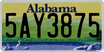 AL license plate 5AY3875