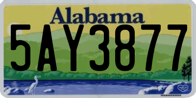 AL license plate 5AY3877