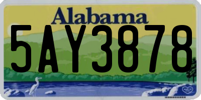 AL license plate 5AY3878