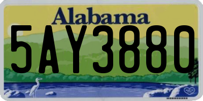 AL license plate 5AY3880