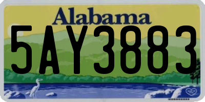 AL license plate 5AY3883