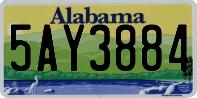 AL license plate 5AY3884