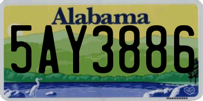 AL license plate 5AY3886