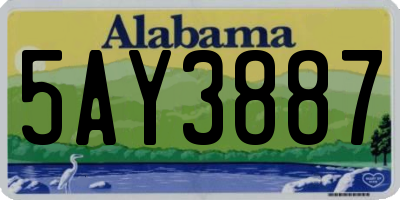 AL license plate 5AY3887
