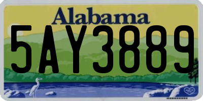 AL license plate 5AY3889