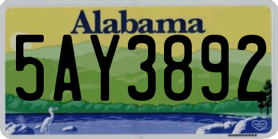 AL license plate 5AY3892