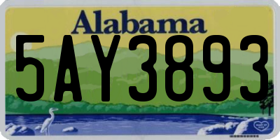 AL license plate 5AY3893