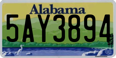 AL license plate 5AY3894