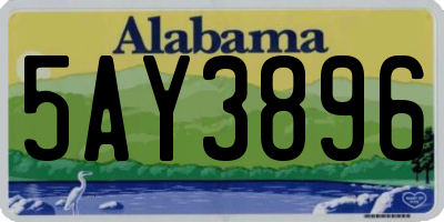 AL license plate 5AY3896