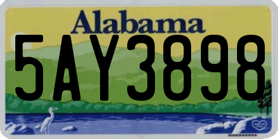 AL license plate 5AY3898