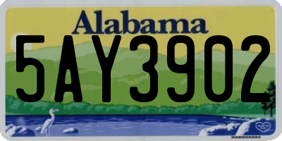 AL license plate 5AY3902