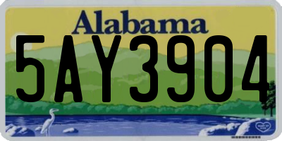 AL license plate 5AY3904