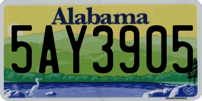 AL license plate 5AY3905