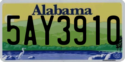 AL license plate 5AY3910