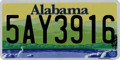 AL license plate 5AY3916