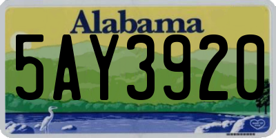 AL license plate 5AY3920