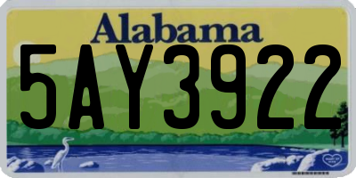 AL license plate 5AY3922