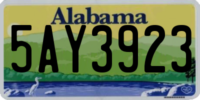 AL license plate 5AY3923