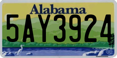 AL license plate 5AY3924