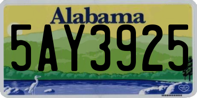 AL license plate 5AY3925