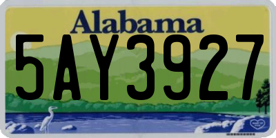 AL license plate 5AY3927