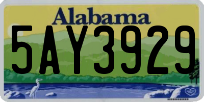 AL license plate 5AY3929