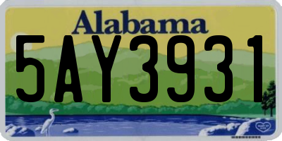 AL license plate 5AY3931