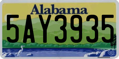 AL license plate 5AY3935
